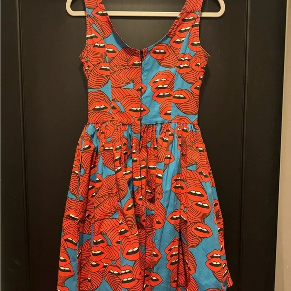 Nooworks Mini Misty mouth / lips Pattern Dress, XS - Picture 3 of 7